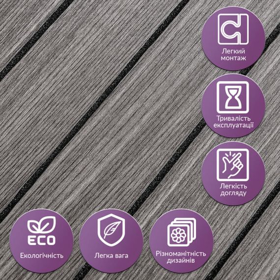 Покриття вінілове самоклеюче 3D рейки металевий попіл 600*600*2,8мм (D) SW-00002196 | Зображення 4