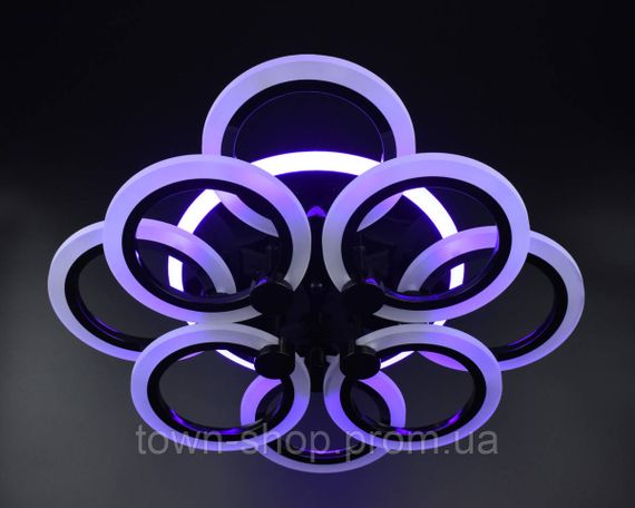 Люстра потолочная LED с пультом A2374/4+4S-RGB-bk Черный 11х45х54 см. | Зображення 7
