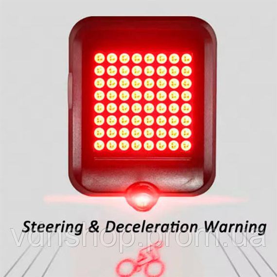 Стоп-сигнал-поворот велосипедний в зборі, Велофара із заднім стоп-сигналом, Ліхтар задній вело QU-94 | Зображення 7