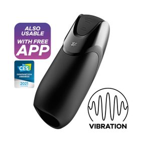 Смарт-мастурбатор з вібрацією Satisfyer Men Vibration+, 2 мотори, 14 режимів, водонепроникний Sex Aura