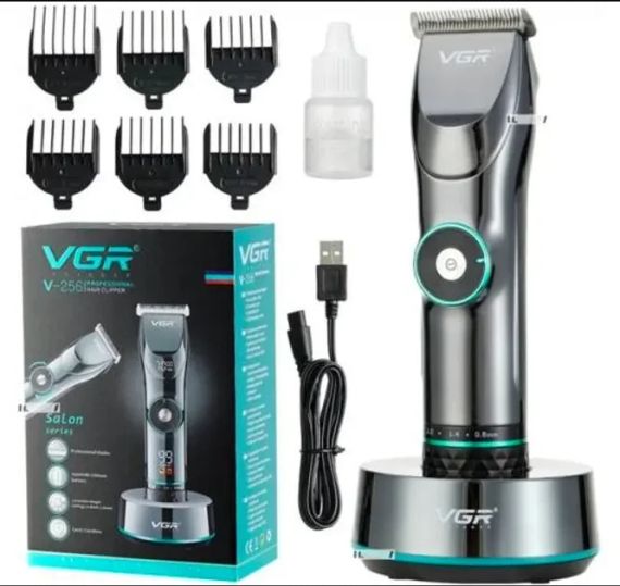 Потужна професійна стрижкова машинка з підставкою VGR V-256 / Універсальна машинка для стрижки волосся | Зображення 4