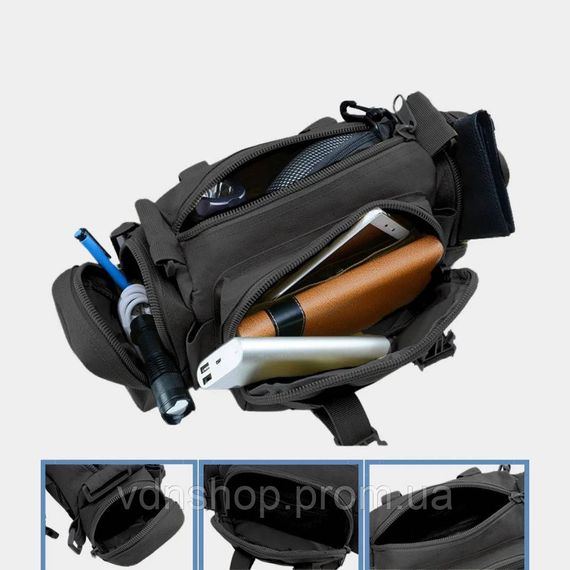 Сумка пояс плечо мужская тактическая, Прочная мужская сумка через плечо натовская тактическая ND-46 | Зображення 1