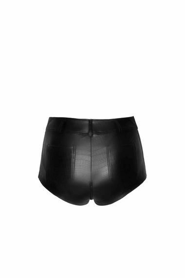 Шортики Noir Handmade F318 Wild, XL, black, під латекс, крокодиловий принт, з доступом | Зображення 5