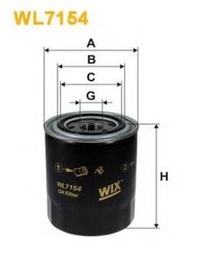 Фільтр масляний двигуна MITSUBISHI (вир-во WIX-FILTERS) WL7154OP587 WIX FILTERS WL7154 на MITSUBISHI COLT Mk II (C1_A)