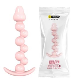 Анальна пробка MELEON Blossom Hue AP-02, гнучка кулькова пробка з TPE Sex Aura