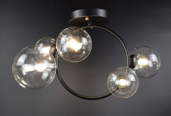 Люстра стельова на 5 лампочок 25965 Чорний 51х24х52 см. | Зображення 1