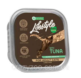 Влажный корм для котов Nature's Protection Lifestyle Long Hair Tuna  с тунцом 85 г