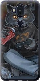 Чохол на Nokia 8.1 gamer cat із силікону FCh_033283