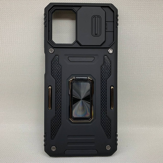 Протиударний чохол Samsung Galaxy A12 / M12 чорний Ring Magnet Camera Slide NEW з кільцем