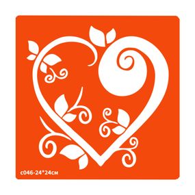 Трафарет для био-тату Сердечко c046-24*24см, размер 24х24см