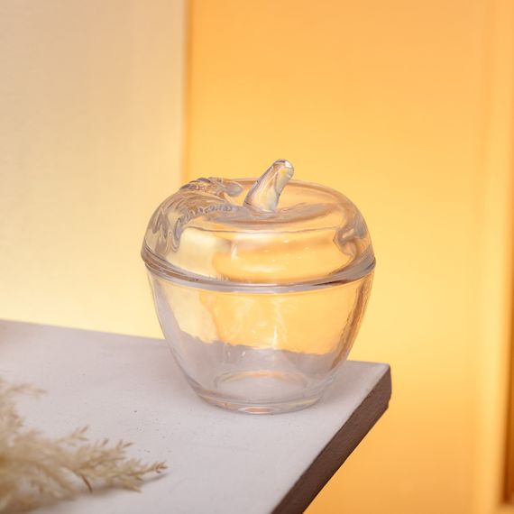 Конфетница с крышкой Ø 9.5 см ваза конфетница круглая стеклянная в форме яблока HP-4-101 | Зображення 3