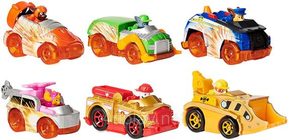 Щенячий патруль Набор из 6-ти металлических машин Маршал, Крепыш, Гонщик, Рокки, Зума, Скай PAW Patrol | Зображення 1