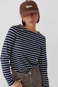 Трикотажний лонг у смужку - темно-синій цвет, XL (є розміри)