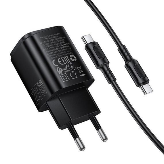 МЗП Borofone BAS84A Star PD25W (1USB-C) + кабель Type-C to Type-C Black | Зображення 2