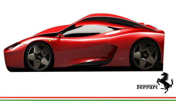 Ліжко машинка серія Бренд Ferrari 777 червона для дітей і підлітків | Зображення 1