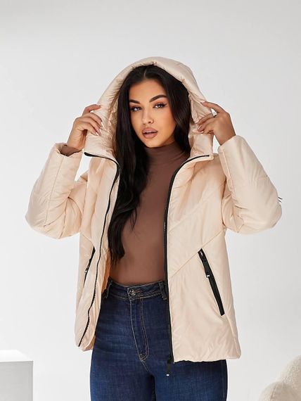 Жіноча демісезонна куртка, арт. 1008, молоко | Зображення 4