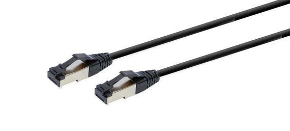Патч корд Cablexpert PP8-LSZHCU-BK-2M, S/STP, литий, 50u" штекер із фіксатором, 2 м, чорний | Зображення 1