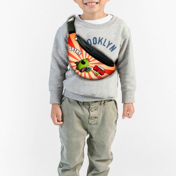 Сумка-бананка дитяча бравл старс з принтом Spike, 32х15см, для хлопчика, сумка через плече (00135)