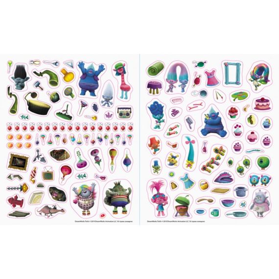 Мир наклеек Тролли Яркая книга Ранок 1026001 больше 100 наклеек | Зображення 1