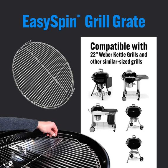Решітка Slow and Sear EasySpin для вугільних грилів 57 см 22ESG-SS Код: 013151 | Зображення 6
