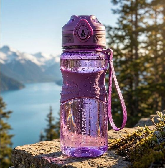 Спортивная бутылка для воды KANGZYUAN 650 мл фиолетовая, тритановая (BPA Free) | Зображення 6