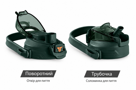 Спортивная бутылка TKK (2000 мл) - Зеленый матовый Tritan BPA-free, с эргономичной ручкой и клапаном | Зображення 8