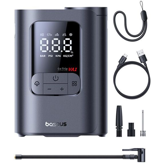 Портативний насос Baseus GoTrip VA1 Super Mini 22-Cylinder 5000 mAh (C01197) Cosmic Black | Зображення 2