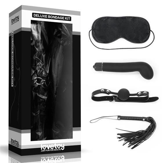 Набір БДСМ - Deluxe Bondage Kit (маска, вібратор, кляп, флогер)
