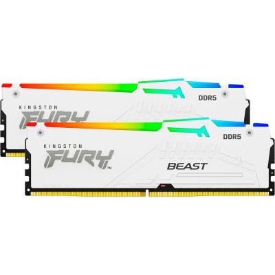 Модуль памяти для компьютера DDR5 32GB (2x16GB) 5200 MHz Beast White RGB Kingston Fury (ex.HyperX) (KF552C36BWEAK2-32) | Зображення 3