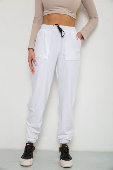 Штаны женские велюровые  -уценка, цвет белый, 238R58168-U-7