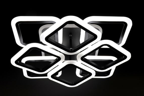 Люстра світлодіодна стельова LED світильник для квартири на стелю лед з пультом 25753 Чорний 11х50х50 см. | Зображення 1