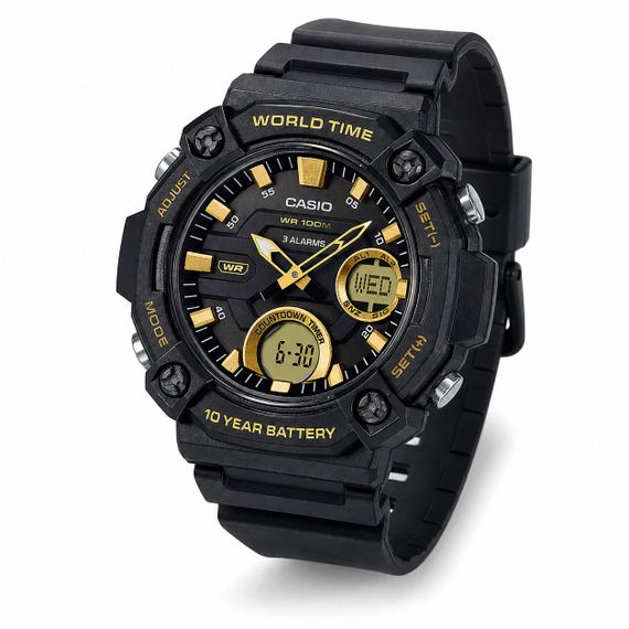 Чоловічий годинник Casio AEQ-120W-9A з комбінованим циферблатом та водозахистом 10 ATM