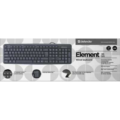 Клавіатура Defender Element HB-520 USB UKR Black (45529) (45529) | Зображення 2