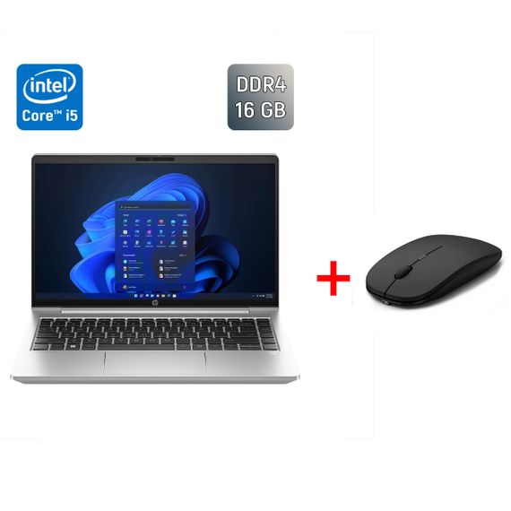 Ультрабук HP ProBook 440 G10 / 14" (1920x1080) IPS / Intel Core i5-1334U (10 (12) ядер по 1.3 - 4.6 GHz) / 16 GB DDR4 / 512 GB SSD / Intel Iris Xe Graphics eligible / WebCam / TouchID б/у + Подарок Беспроводная мышь / USB