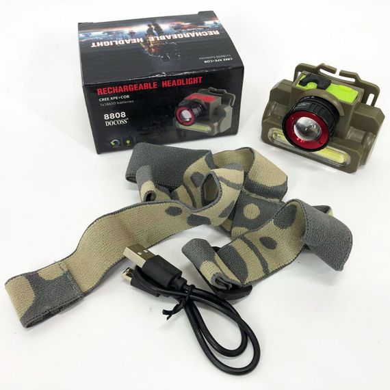 Налобный фонарик с usb зарядкой Police 8808/6908, Водонепроницаемый фонарик, Фонарик на голову TM-274 с зарядкой | Зображення 4