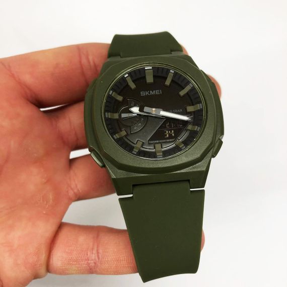 Водонепроникні годинники для риболовлі SKMEI 2091AGBK, Зручні годинники для занять спортом OF-60 | Зображення 3