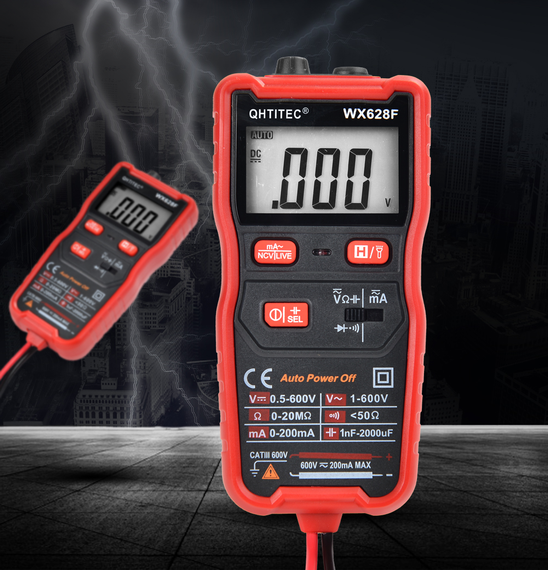 Мультиметр QHTITEC  WX628F ЖК-дисплей с автоматическим диапазоном напряжения переменного / постоянного тока (sv2465) | Зображення 2