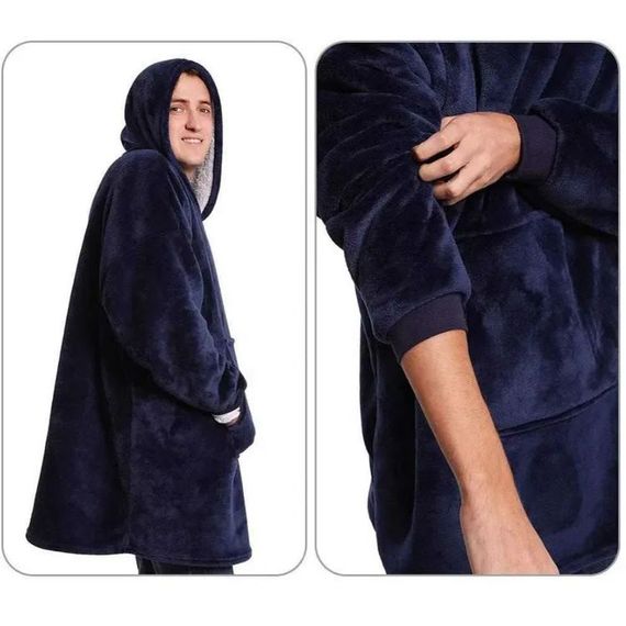 Огромная кофта плед, Одеяло с рукавами Snuggie, Плед двухсторонняя толстовка, Толстовки huggle hoodie XB-80 | Зображення 2