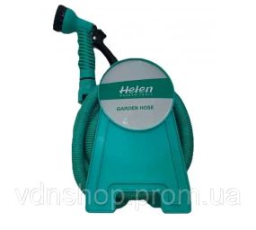 Шланг поливальний 15 м з котушкою і розпилювачем з 7 режимами Helen Garden Tools шланг садовий, що розтягується