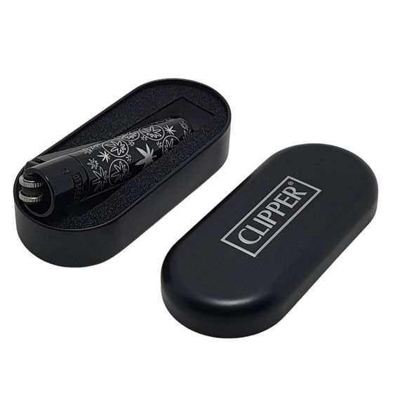 Газова Металева Запальничка Кліппер Clipper "Leaves Black" | Зображення 1