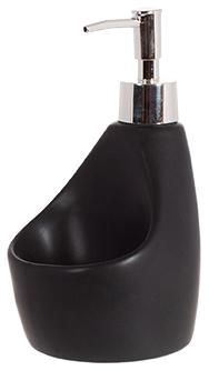 Диспенсер для моющего средства Serol Black 350ml с подставкой для губки