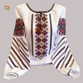 Рубашка Украинская вышиванка 185107 цвет белый размер L/XL