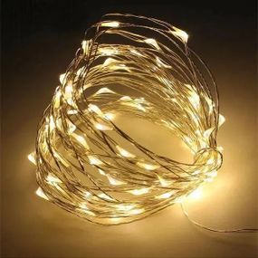 Универсальная гирлянда 5м Батарейка+USB тёплый свет 300 LED ∙ Гирлянда Батарейка+USB леска 5м с 300 LED