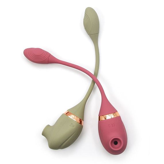 Вакуумный стимулятор клитора с вибрирующим хвостиком для точки G Sweet Em Velvet Lure, зеленый sexstyle | Зображення 8