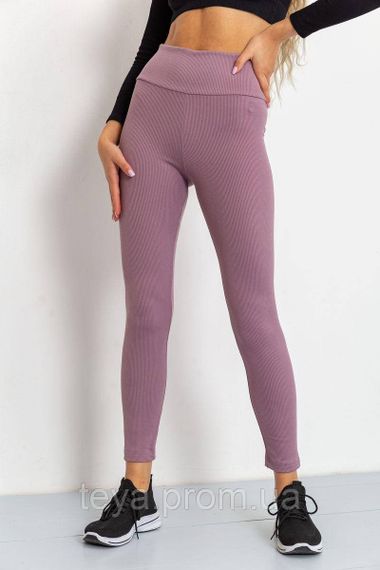 Лосини в рубчик на флісі колір світло-сливовий FA_003586 | Зображення 1