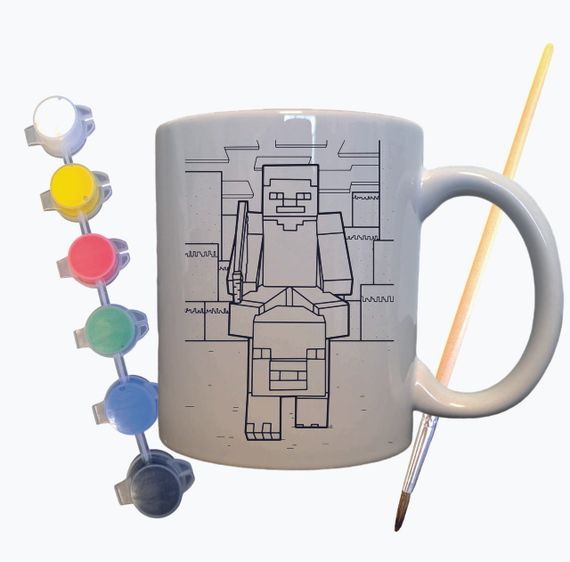 Набір для творчості кружка розмальовка "Войовничий Моб" 330 мл біла | Зображення 1