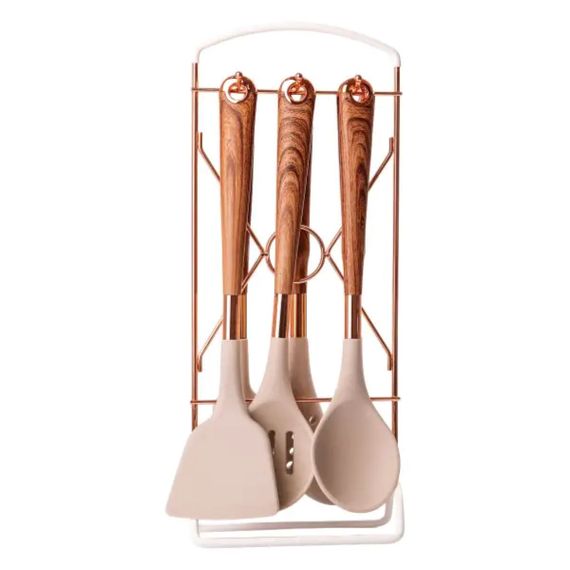 Набір кухонного приладдя на підставці 6 штук кухонні аксесуари Дерево YRUR8 | Зображення 2