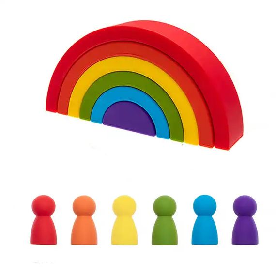 Іграшка Монтессорі - сортер "Веселка" з м'якого силікону для розвитку уяви