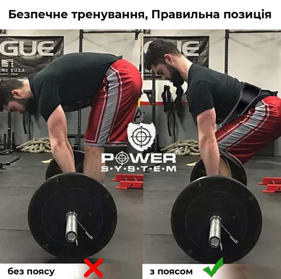Пояс для важкої атлетики Power System PS-3100 Power шкіряний Black L | Зображення 3