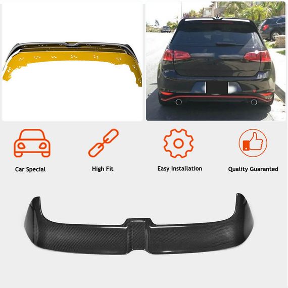 Спойлер V5 (для GTI/R HB, Карбон) для Volkswagen Golf 7/E-Golf 2012-2020 рр | Зображення 2